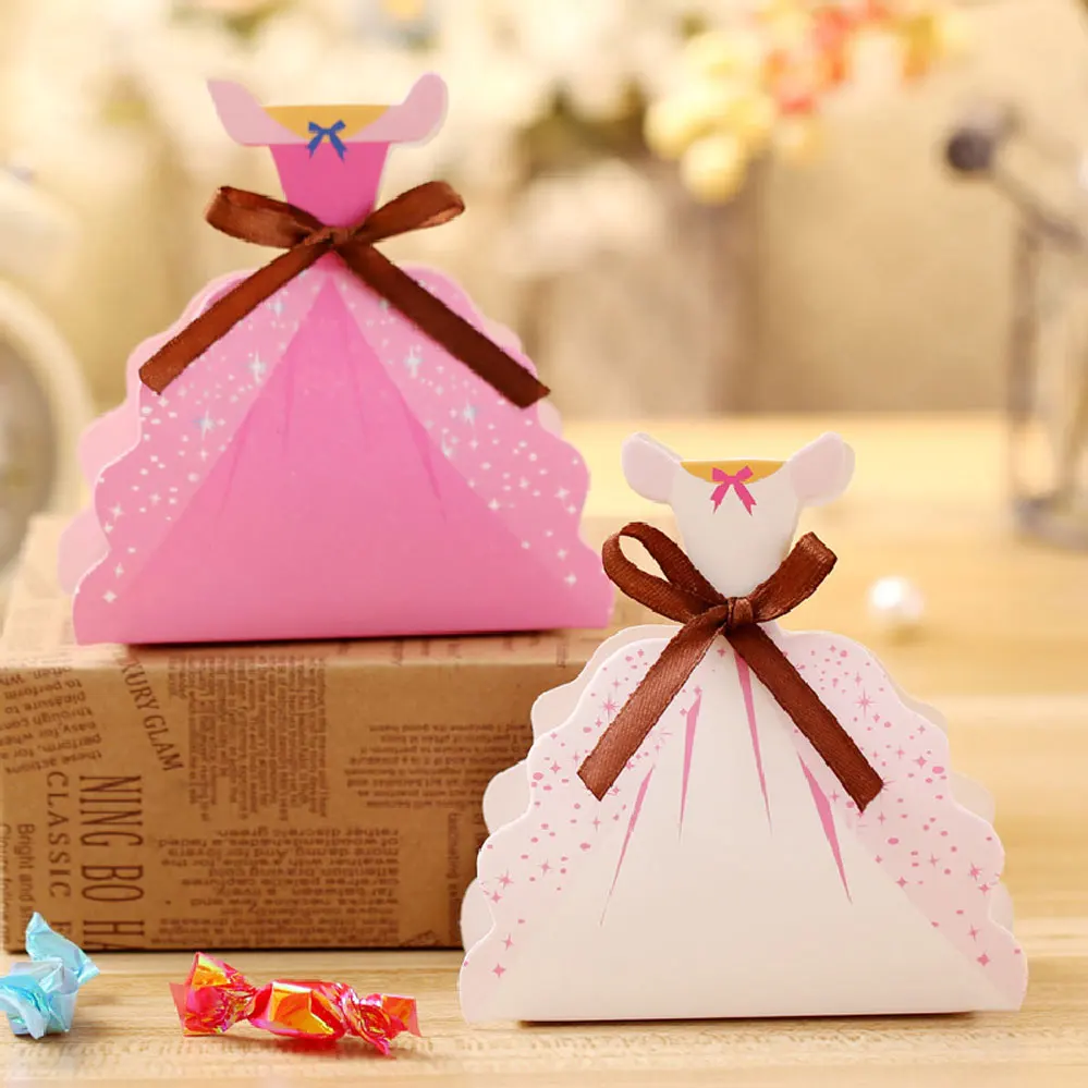 Princess Skirt Folding Gift Box Candy Boxes Kids Party Decoration Party Supplies Kids Birthday Party Supplies Gift Paper Box