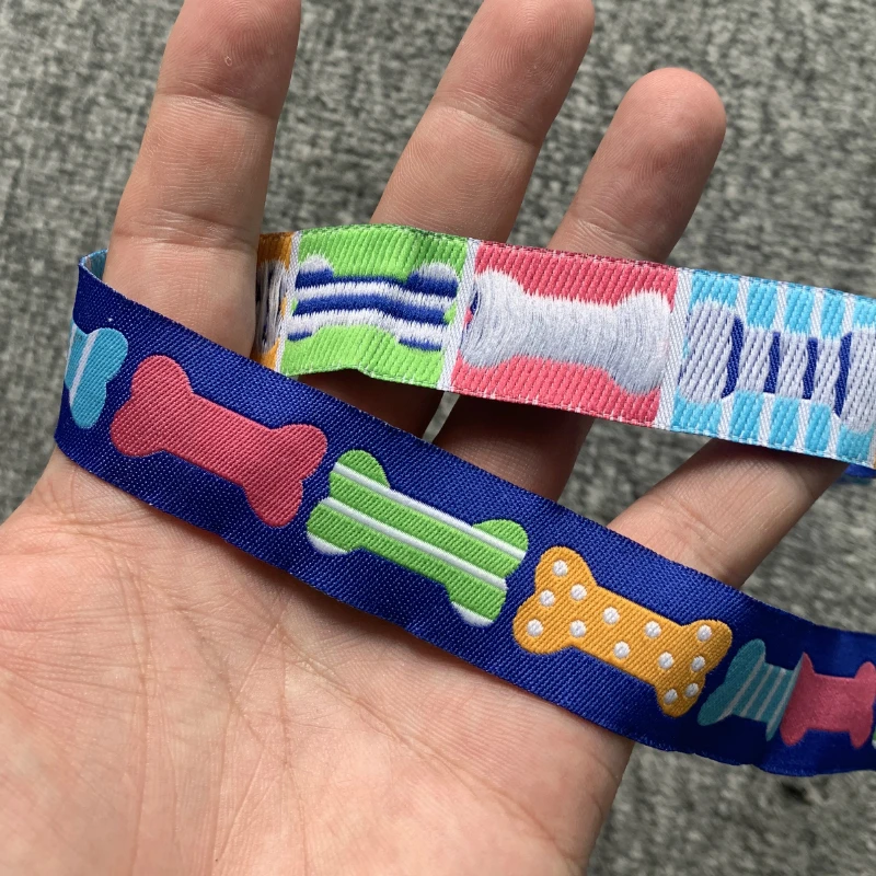 10YARD 7/8 Inch 22MM New Colored Dog Bones Cartoon Ribbon