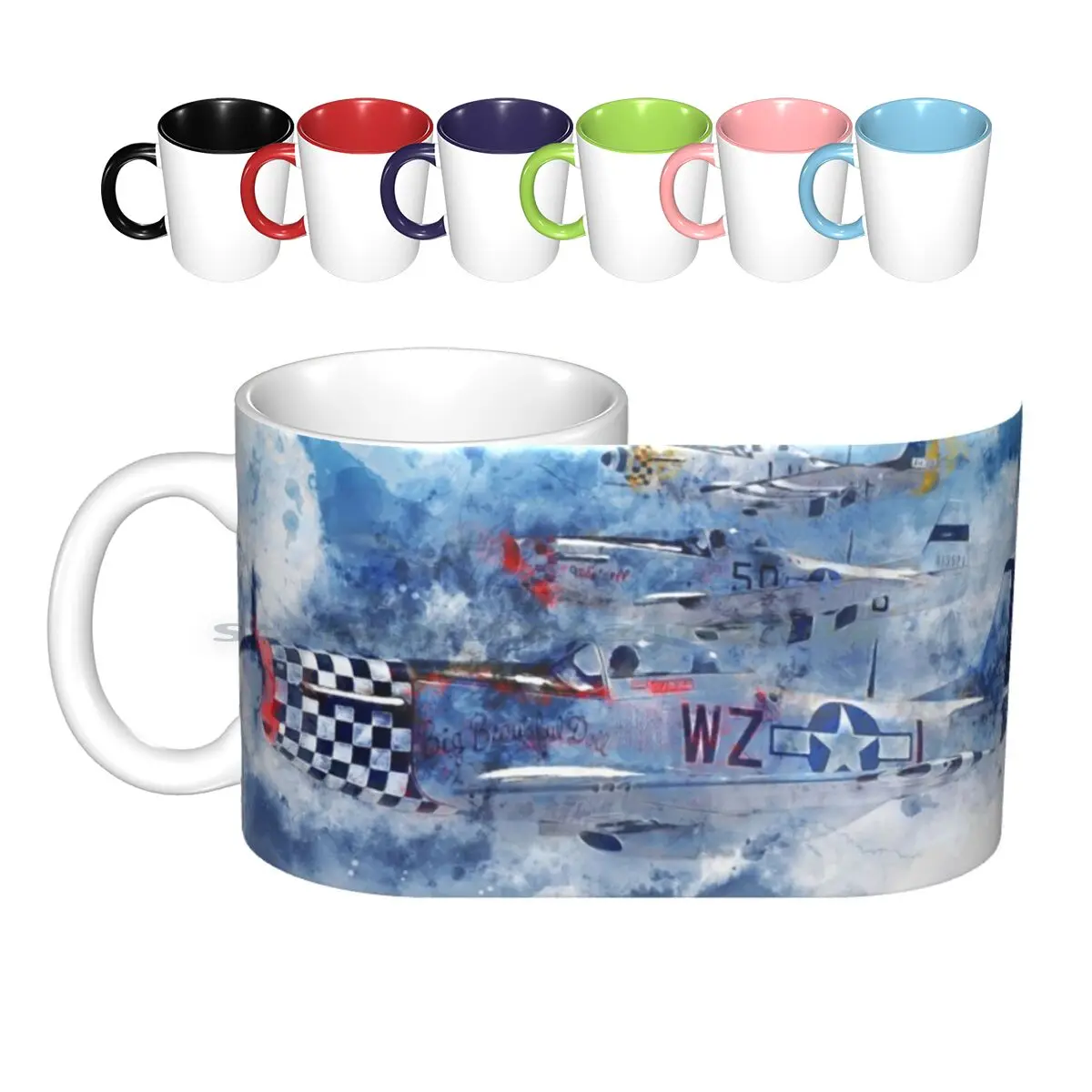 P51 Fighter Ceramic Mugs Coffee Cups Milk Tea Mug P 51 P51 P51 P 51 Fighter Air Force Usa United States Air Force Fighter