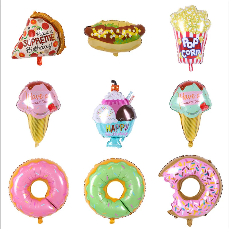 32-Inch Imitation Ice Cream Digital Aluminum Balloon Donut Chocolate Children Birthday Arrangement Decoration