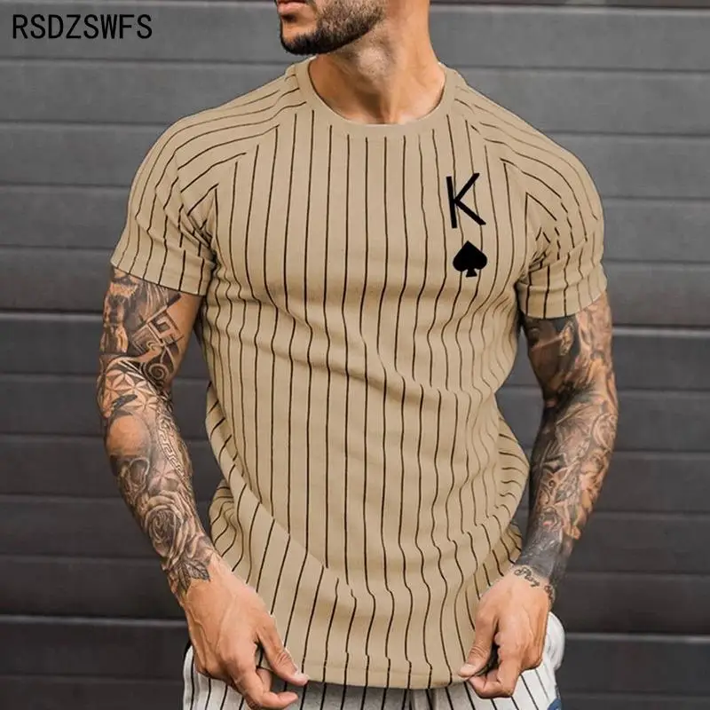 2021 Summer New Fashion Trendy Men Street Poker At Shirt 3d Printing Printing Trendy Men Short-sleeved O-neck 3d Printingxxs-5XL