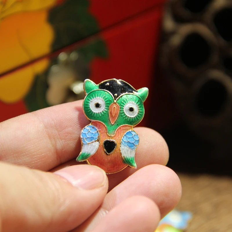 5pcs Personalized Cloisonne Enamel Animal Owl Beads for Jewelry Making Part DIY Vintage Beads Charms Earrings Bracelets Necklace