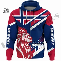 PLstar Cosmos 3DPrint más nuevo Noruega deporte bandera del país único hombres/mujeres acogedor unisex Hrajuku casual streetwear sudadera estilo-1