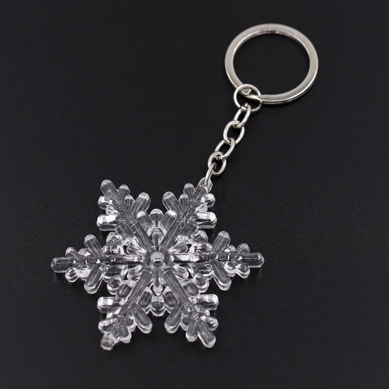 Keychains Jewelry Acrylic Snowflake Pendant Key Chain Fashion Trinket Gifts for Men and Women Car Key Ring Accessories