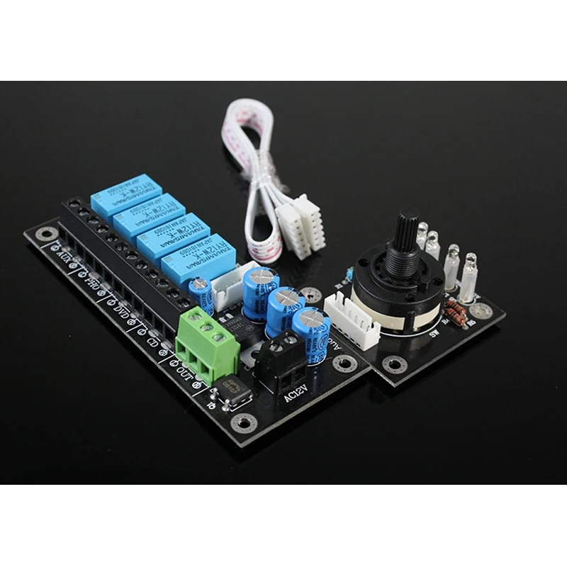 AC12-15V Audio Signal Amplifier Chassis Sound Source Switching Input Selection Board Relay Adjustment with CD/DVD / PHONO / AUX