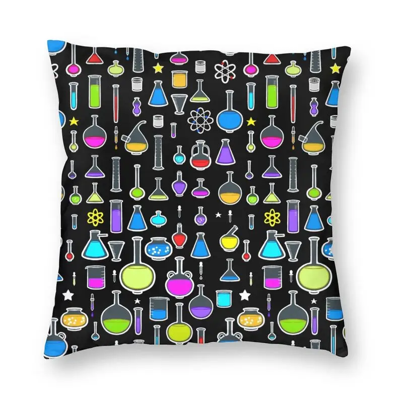 

Beakers Laboratory Technology Square Throw Pillow Case Home Decor Print Science Chemistry Chemical Cushion Cover for Living Room