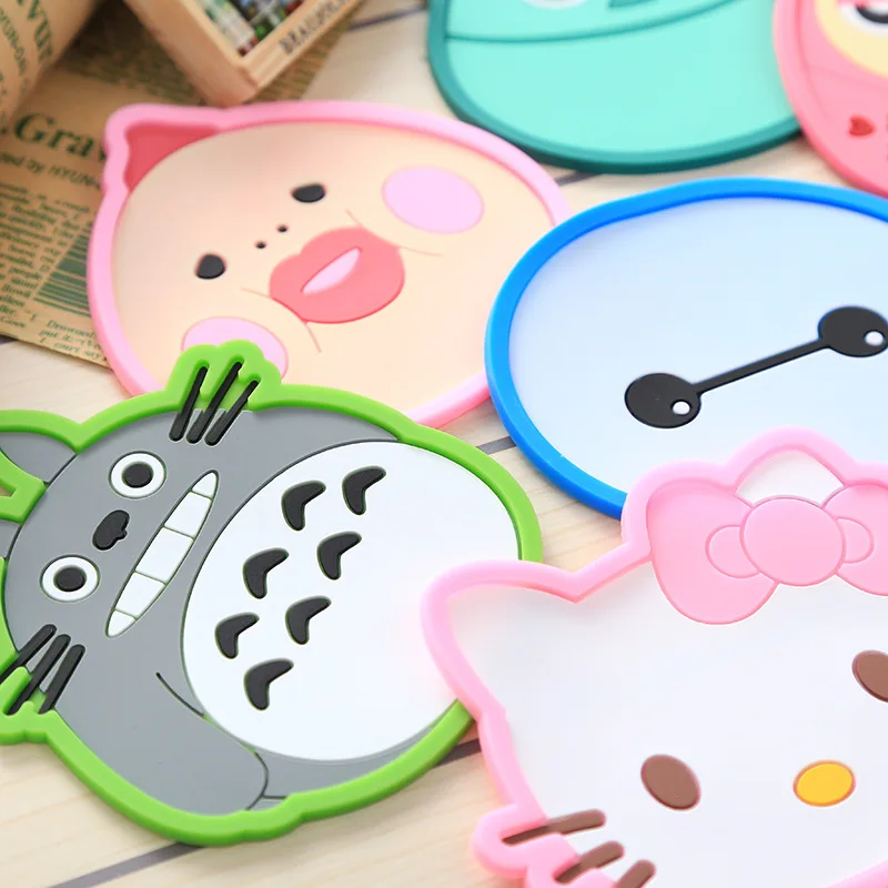 Colorful Cute Cartoon Heat-resistant Tableware Pot Pad Coasters Bowl Pad Waterproof Insulation Pad drink coasters