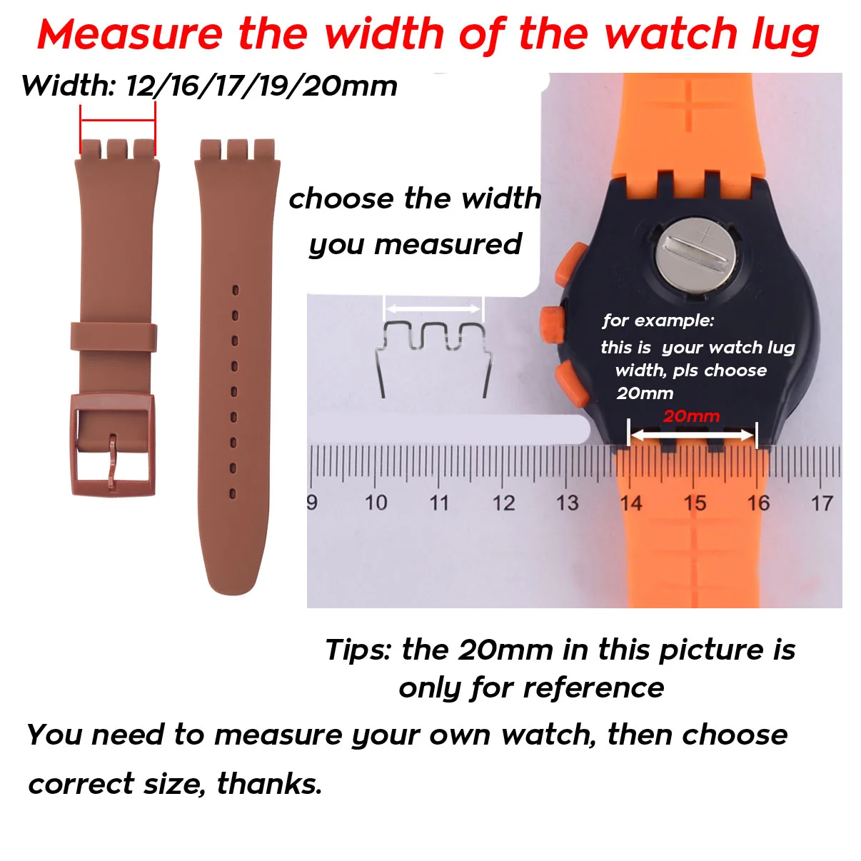 Watch Accessories For Swatch Silicone Strap Plastic Buckle Bracelet 12mm 16mm 17mm 19mm 20mm Sports Rubber Watch Band