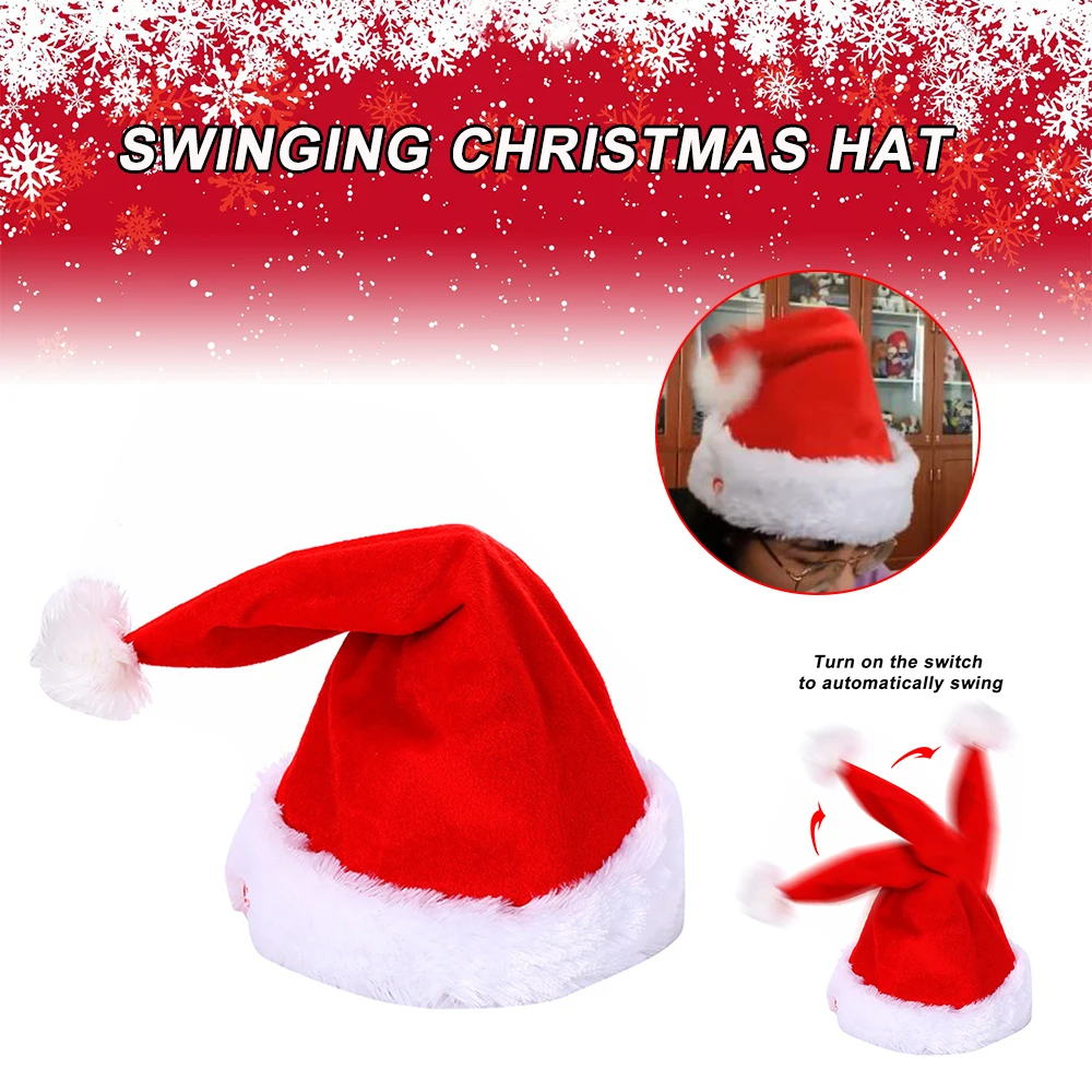 Musical Dance Christmas Santa Fur Hat Singing Dancing Moving Electric Patchwork Hat Plush Adult Hat Winter Warm Gif Dropshipping