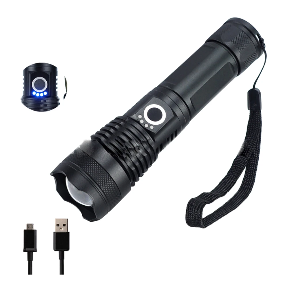 X71 X82 X92 Powerful Flashlight Super Bright USB Zoom Tactical Torch 18650 or 26650 Rechargeable battery hand light telescopic