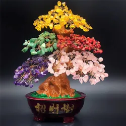 23cm All kinds of natural crystal fortune tree fortune tree ornaments