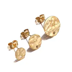 Aço inoxidável Blank Post Brinco Studs, Pinos Base com Brinco Plug, Cor Dourada, Ear Back para Fazer Jóias DIY, 10 Pcs, 20Pcs