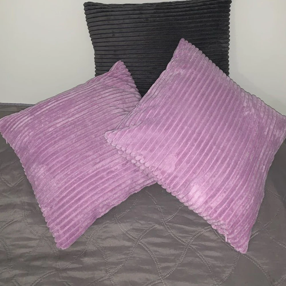 Gestreifter Cordstoff, einfarbig, Kissenbezug, 45/50/60 cm, Sofa-Bett-Dekoration, klassischer einfacher Kissenbezug NPCJC-C – Detail 22
