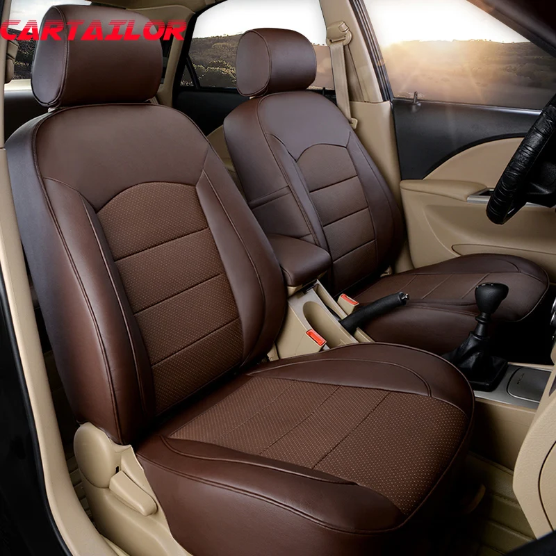 

CARTAILOR Cowhide Leather Car Seat Cover Styling Custom Fit for Toyota 86 Seat Covers Cars Seats Front & Rear Cover Protector