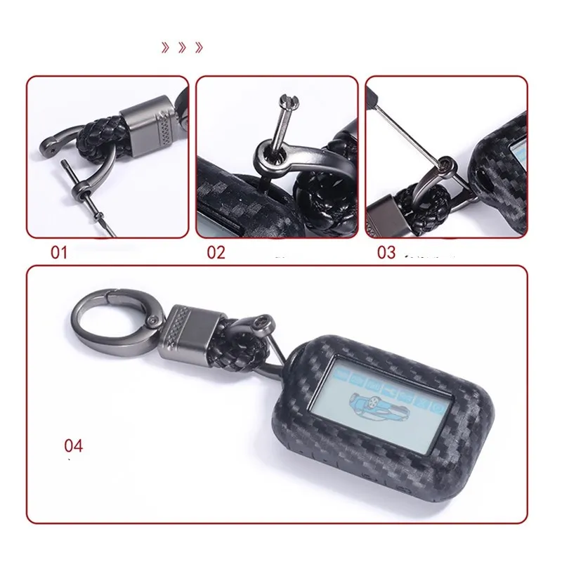 Carbon Fiber Silicone Key Case For StarLine E60 E61 E90 E91 Russia Two Way Car Alarm System LCD Remote Controller Fob Cover