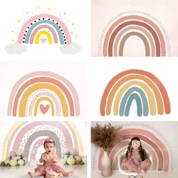 Mehofond Boho Rainbow Photography Background Pink Bohemian Baby Girl Birthday Party Cake Smash Decorations Backdrop Photo Studio