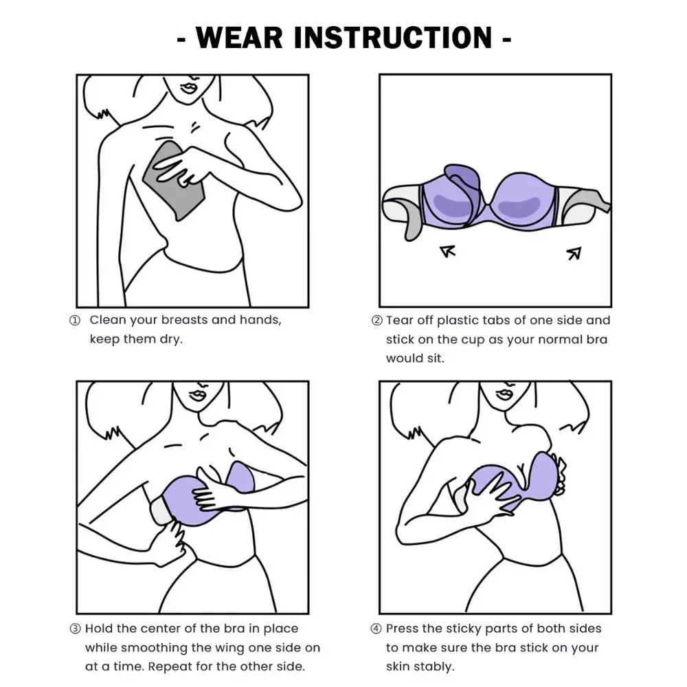 Push Up Strapless Bra Self Adhesive Sticky Backless Reusable Thick Padded Silicone Gel Underwire