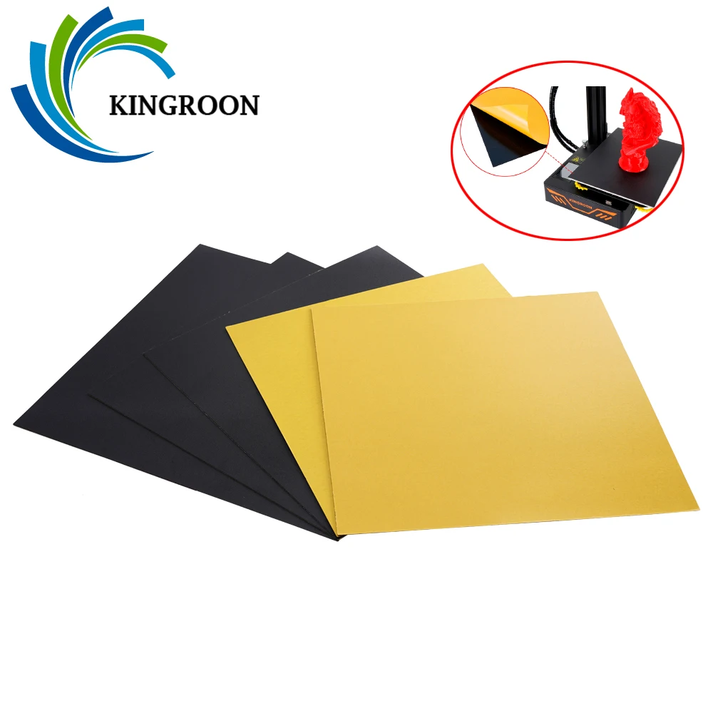 KINGROON 3D Pinter Soft Self-adhesive Platform 235/220/300/200/250/145/214mm Sheet Stick Paper Heatbed Surface For Ender 3 5