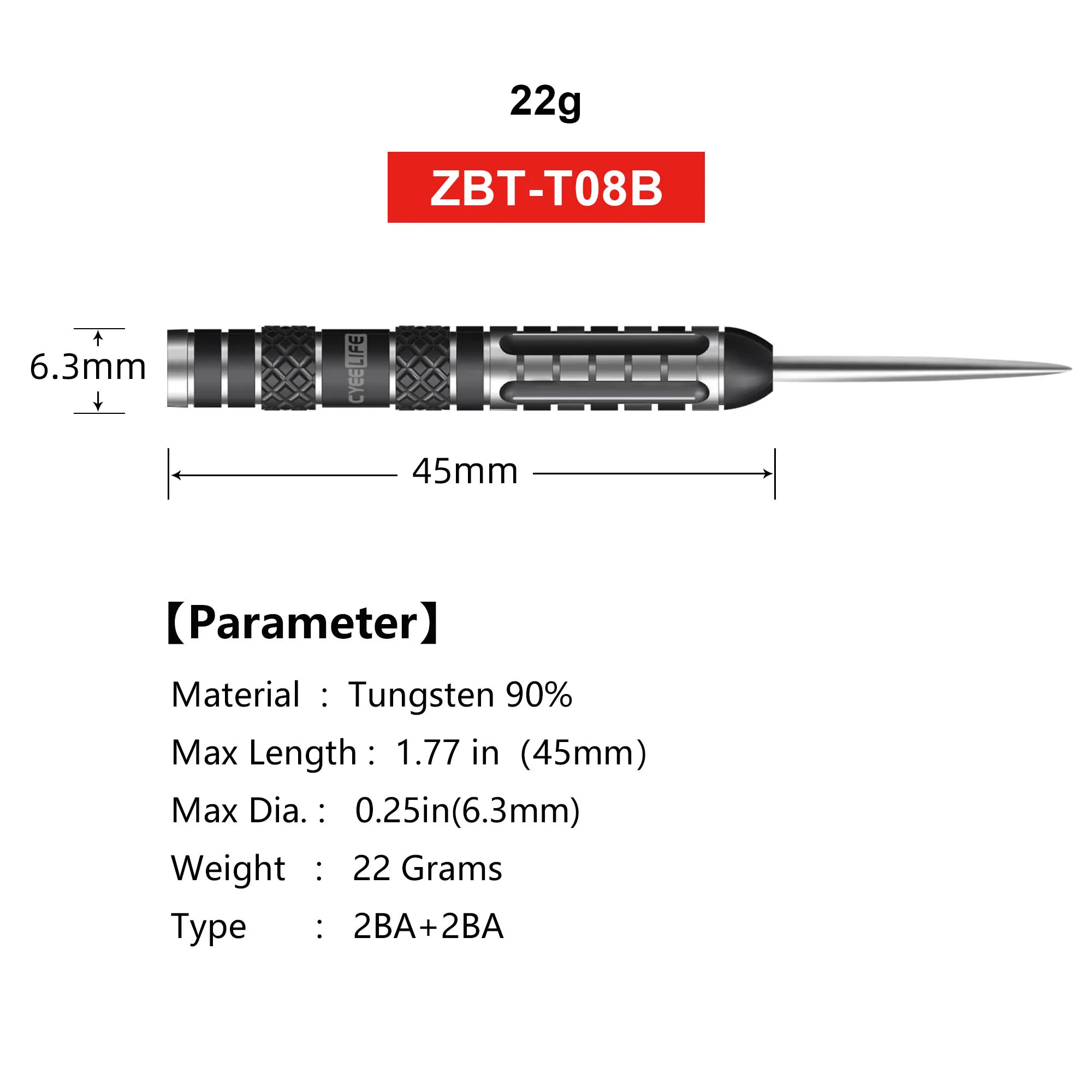 CyeeLife 22g Gramm Wolfram 90% Stahl Dart Fässer 3 stücke Für Metall spitze Dartscheibe Keine Zubehör