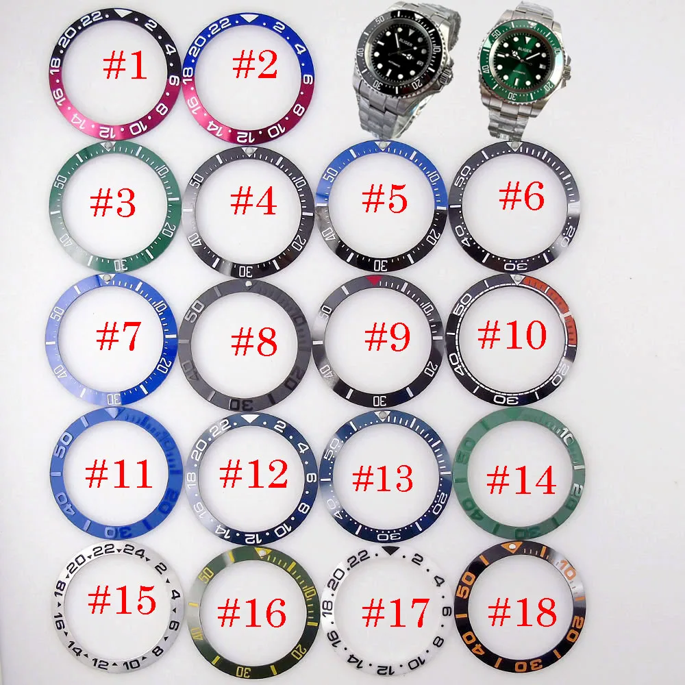 39.8mm Slop Bezel Insert Wristwatch Accessories Fit 43mm Bliger Men Watch High Quality Parts