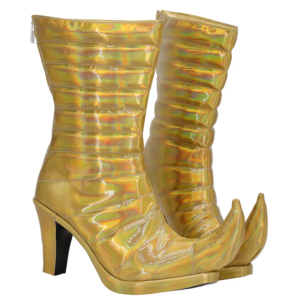 Zapatos de Cosplay de Dio Brando para hombres y mujeres, botas de Anime, Roleplay, amarillo dorado, accesorio de disfraces de Halloween, hecho a medida