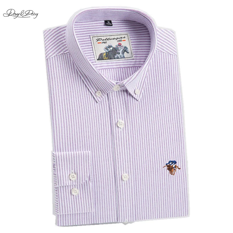 2021 New Men Shirt  Oxford 100% Cotton Plus Size 5XL 6XL 7XL 8XL Striped Long Sleeve Business Casual Cloth Autumn Winter DA538