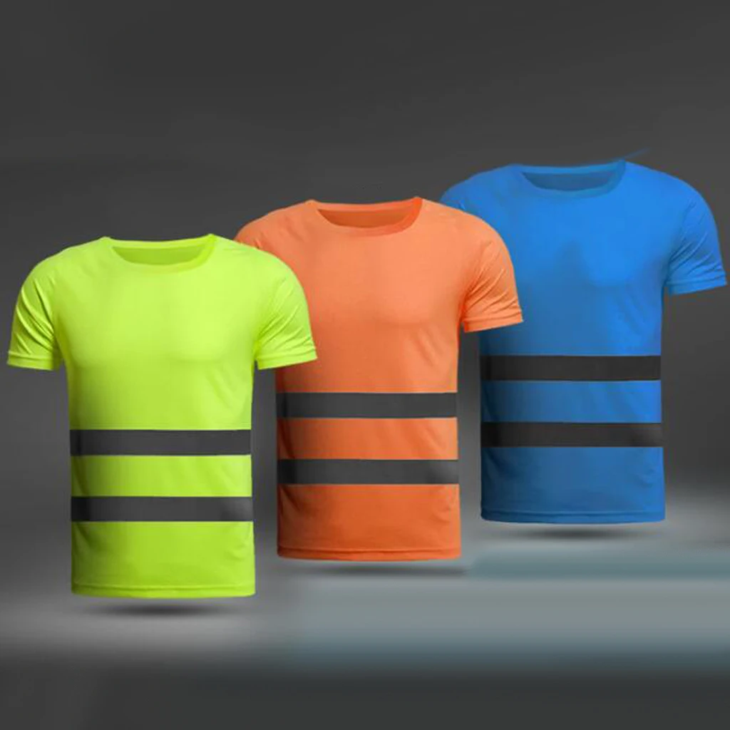 Safety Clothing Workwear   Fit t Shirt Short Sleeve Reflective Safety Shirt Quick   High Visibility 3 Colors