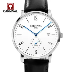 Orologio meccanico di lusso di marca Carnival Orologio da polso automatico da uomo con calendario aziendale ultra sottile impermeabile Relogio Masculino