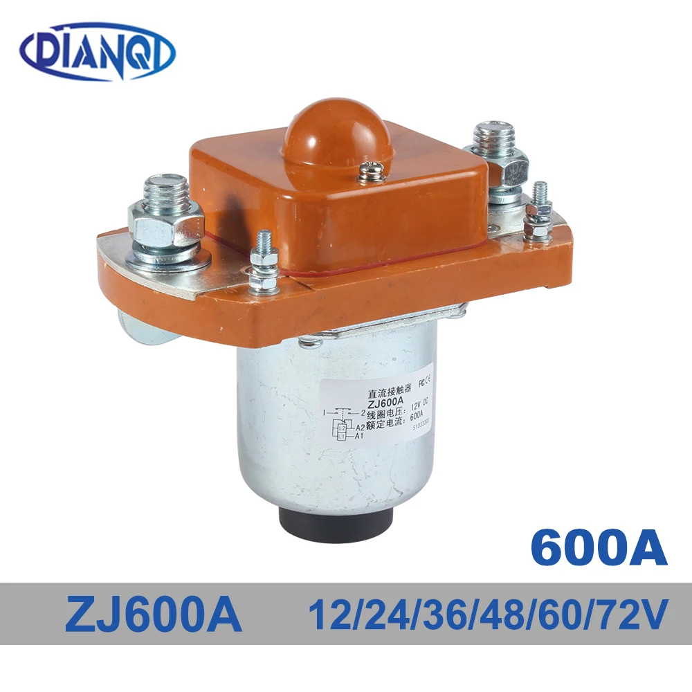 

ZJ600A NO (normally open) 12V 24V 36V 48V 60V 72V 600A DC Contactor for motor forklift electromobile grab wehicle car winch