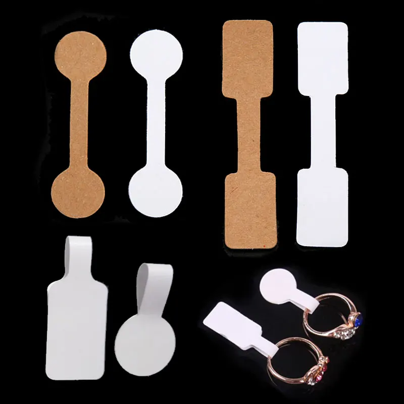 50pcs Kraft Paper Tags Blank Price White Labels For Jewelry Ring Clothing Diy Hang Tag Display Packaging Detail Label Stickers