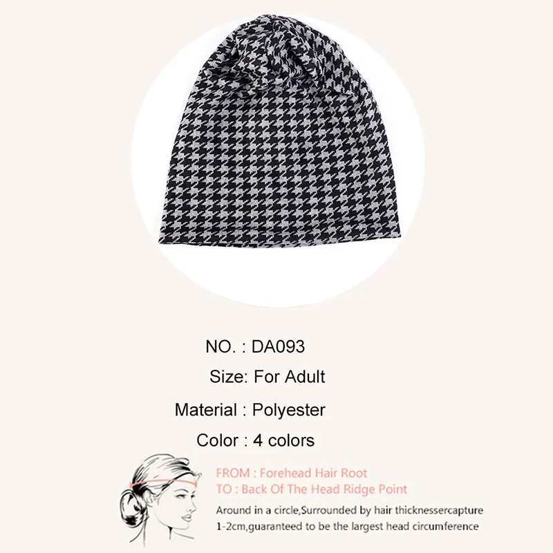 Women Skull Star Houndstooth Soft Hat Women Men Unisex Bonnet Caps Fashion Hat High Quality Knitted Beanies Winter Warm Cap