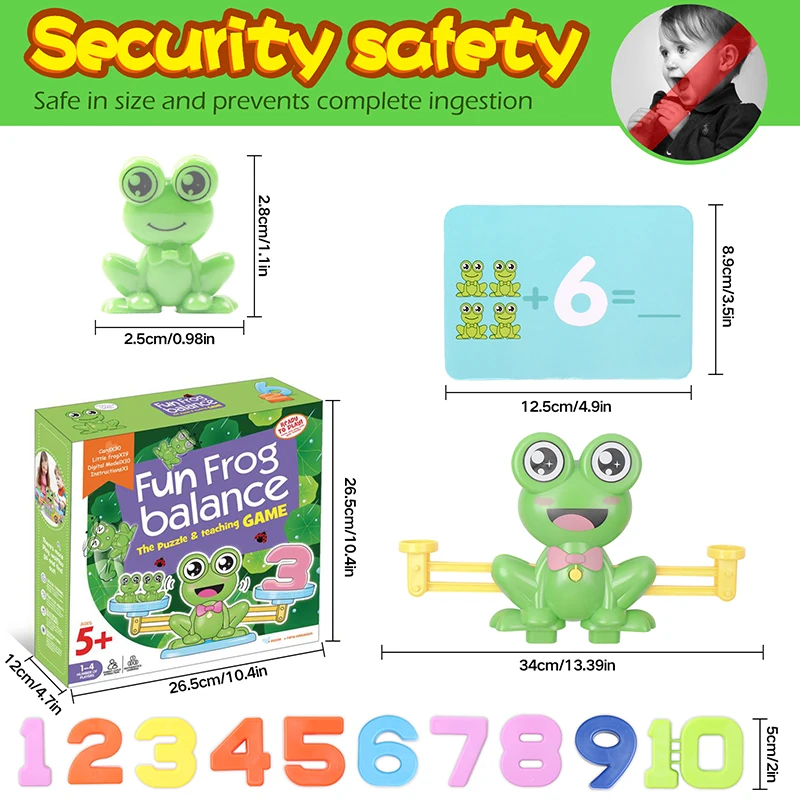 Cartoon  Frog Balance Toys Creative Math Game Number Arithmetic Counting Educational Kids Learning Interactive Toy