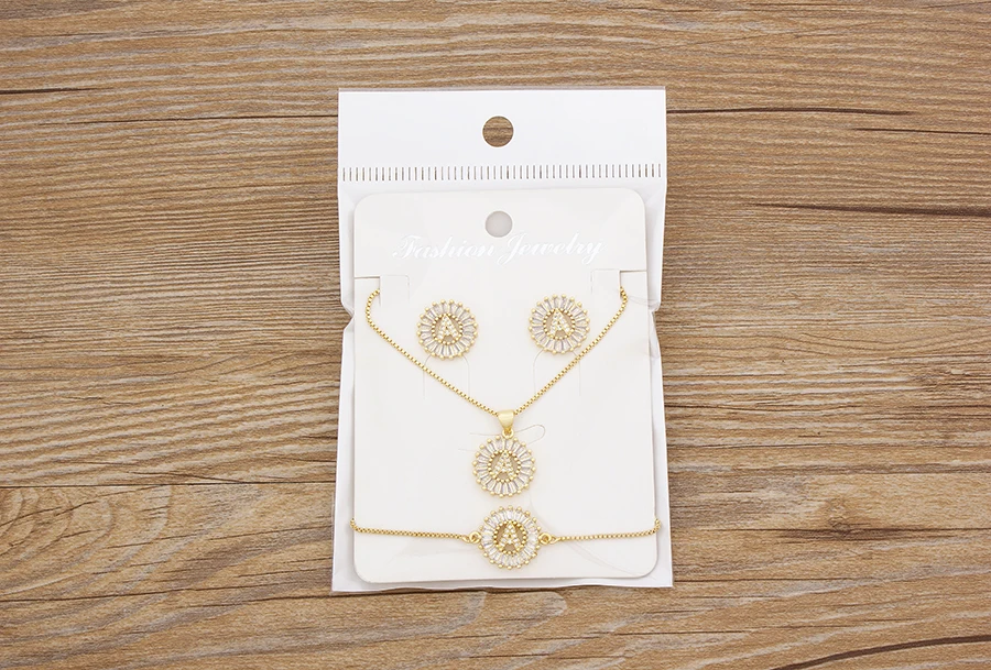 Nidin Heißer 26 Buchstaben Schmuck Sets Halskette + Ohrringe + Armband Für Frauen Initial Alphabet Charme Kupfer Zirkon Party hochzeit Geschenk – Detail 4