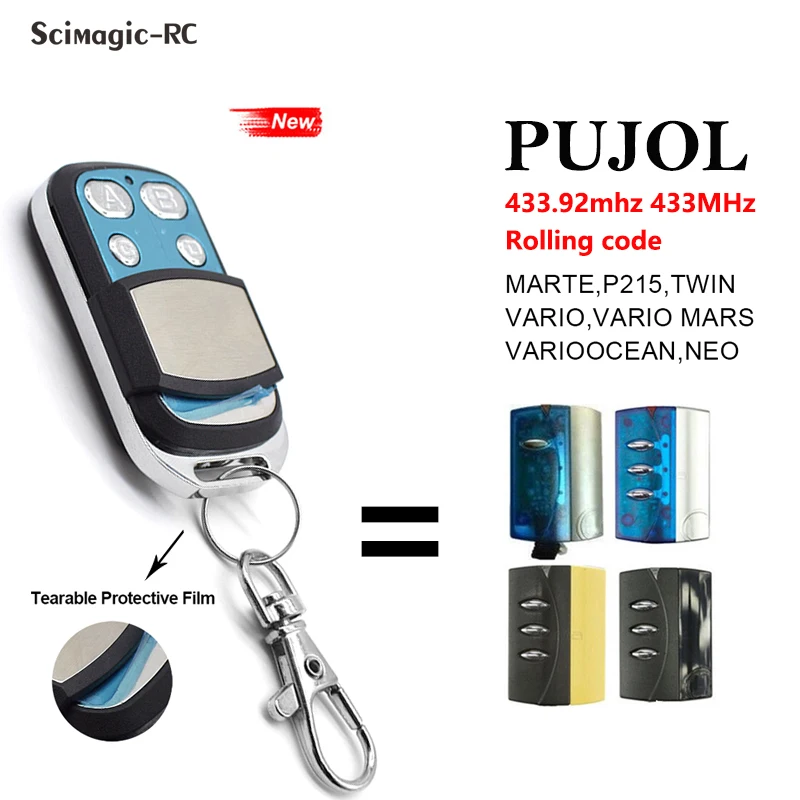 

PUJOL Garage Door Remote Control PUJOL VARIO OCEAN, White, black, MERCURIO Gated 433MHz Rolling Code Automatic Door Opener