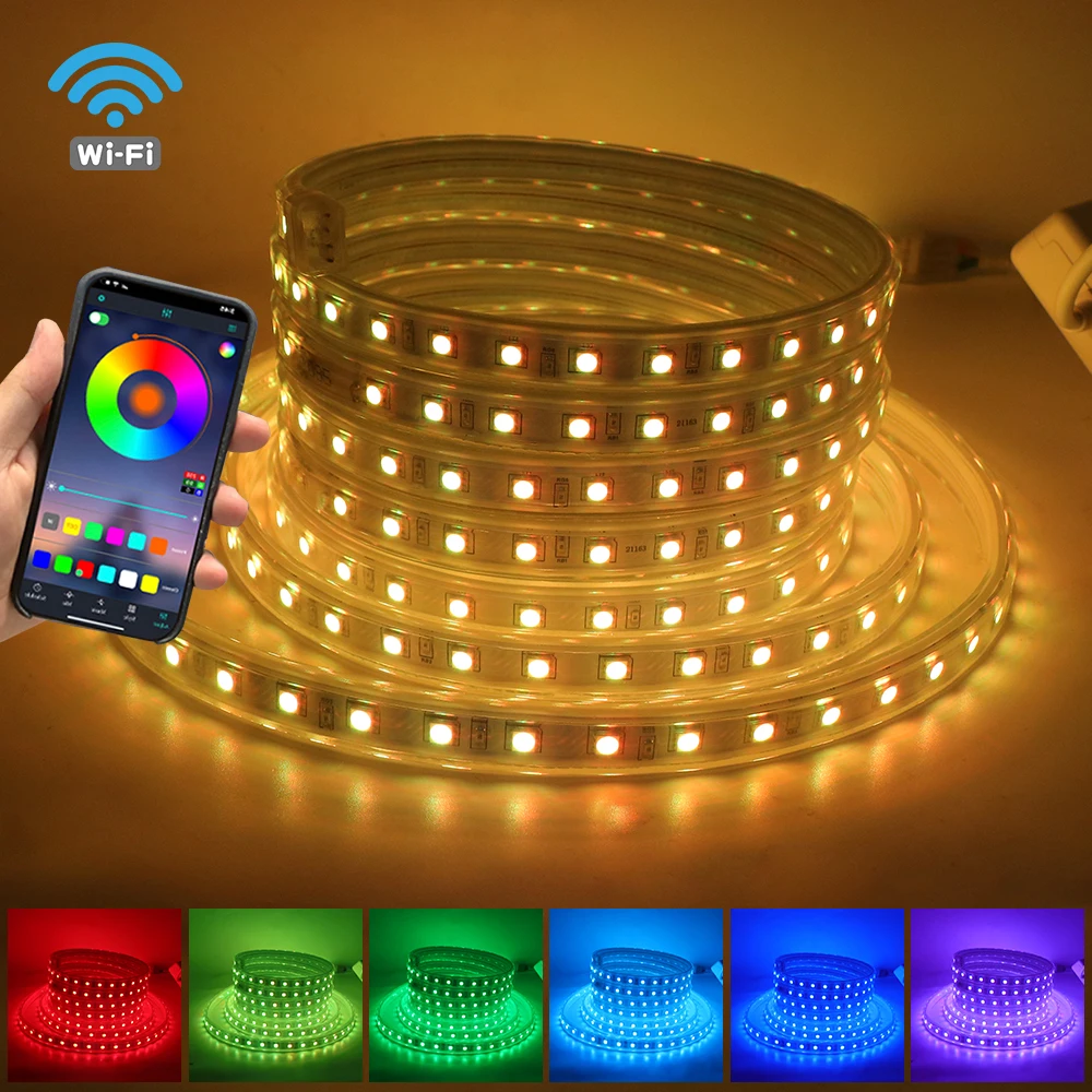 Bluetooth Control RGB Controller AC 220V 110V 750W Remote App Musice Control for RGB 5050 60Leds/m led strip