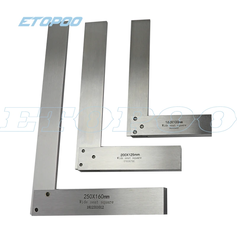 Ângulo Direito Engenheiro Praça Régua Grupo Machinist Square Aço Endurecido Régua 90 Graus de Precisão Grupo 63×40 mm 160×100 mm