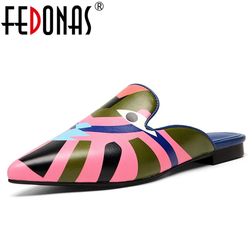 FEDONAS Fashion Women Flats Heels Spring Summer Shoes Prints Pointed Toe Party Shoes Woman Sexy Loafter Flats New Women Shoes