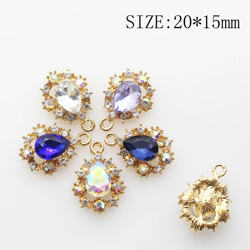 Fashion Pendant 10Pcs/lot 20*15mm Water droplets Jewelry Findings  Glass watercolor Pendant  Accessories  Decoration For Making