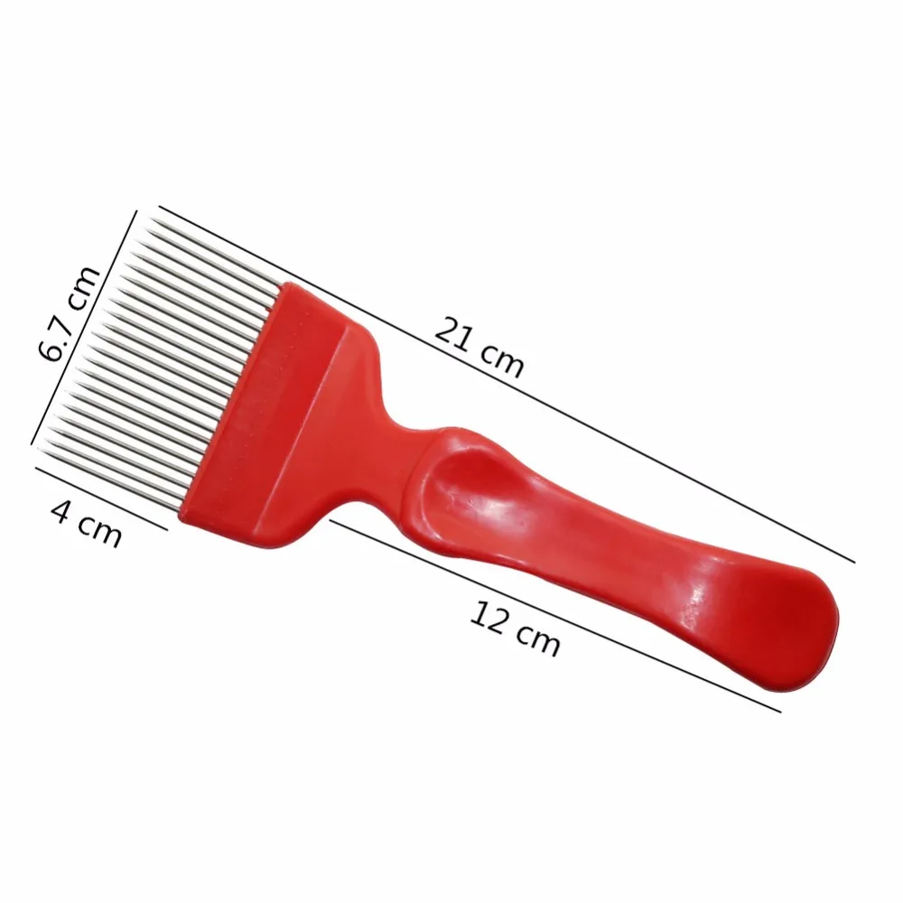 Arıcılık aracı 17to21 Pin bal çatal düz iğneler Uncapping Forks kolu paslanmaz çelik bal seyrek Rake kürek tarak