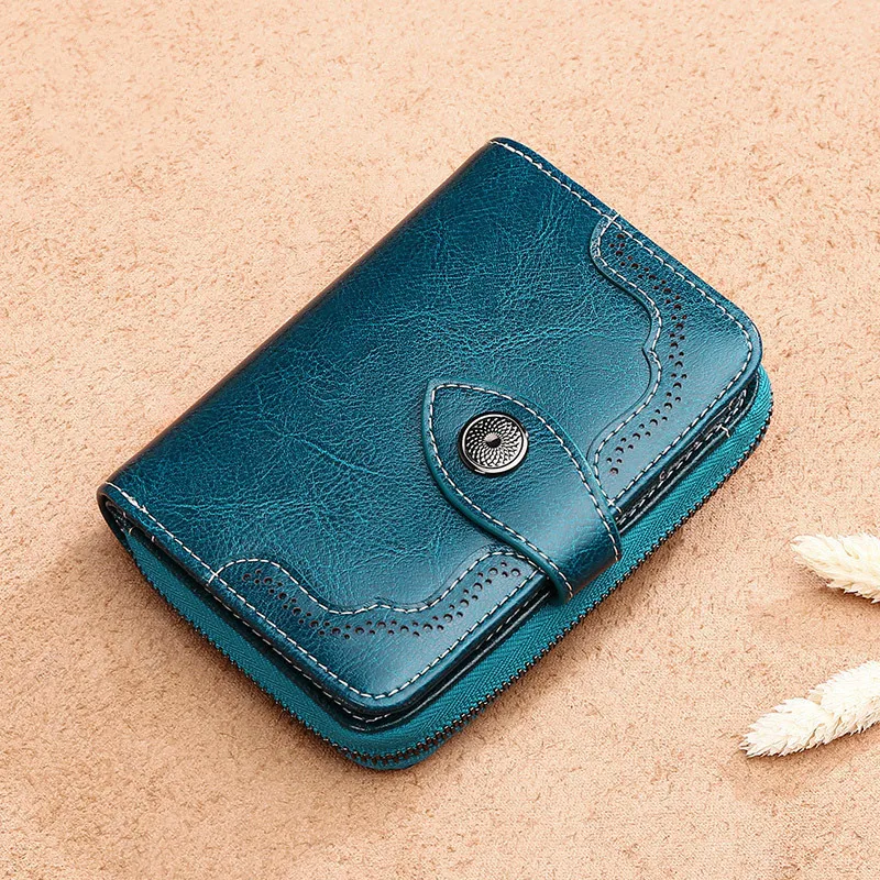 New Leather Women Wallet Small Female Small Portomonee Lady Card Holder Ldies Purses Genuine Leather Short Coin Purse For Girls