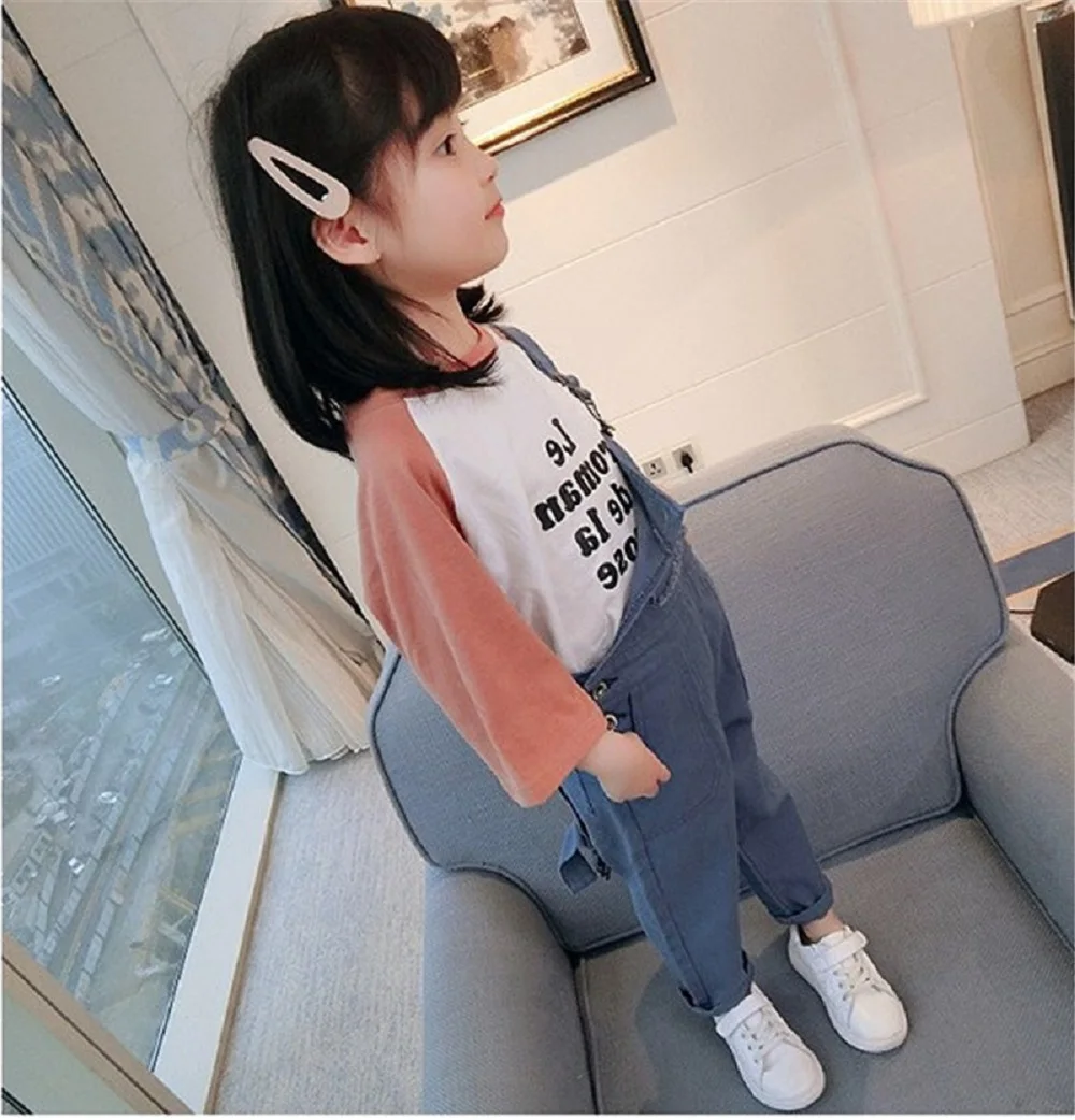 

Spring Korean Style Girls Long Sleeves Bottomming Shirt Pirincess Children Patchwork Pullover Casaual Loose Top T-Shirts