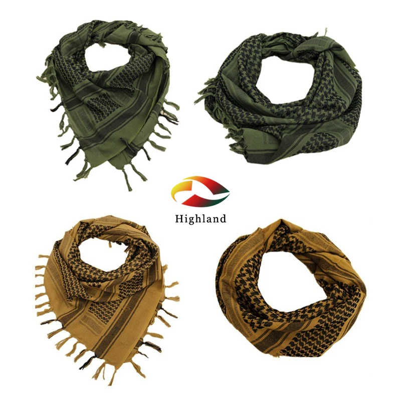 Cotton Scarf  Tactical Desert Keffiyeh Head Neck Scarf Arab Wrap Tassel Warm Cold-proof Scarf Thickened Breathable Windproof