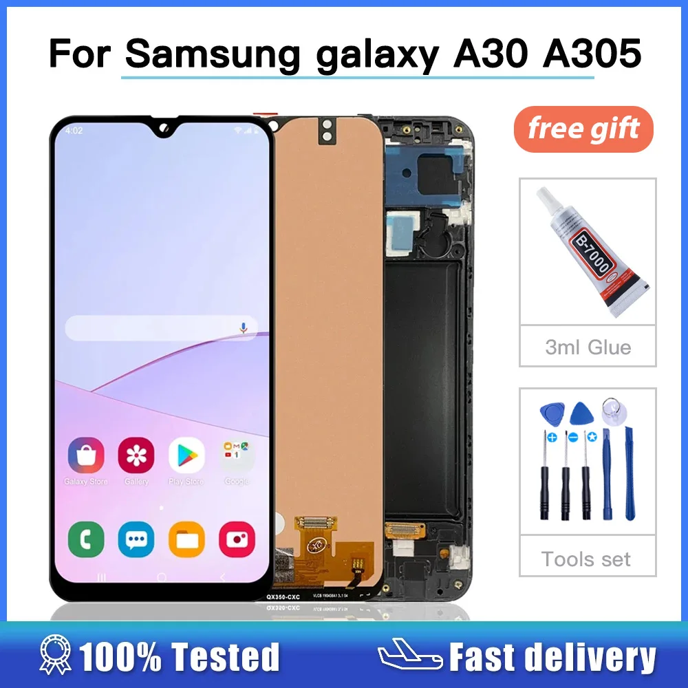 

AMOLED For Samsung galaxy A30 A305/DS A305F A305FD A305A LCD Display Touch Screen Digitizer Assembly For Samsung A305 A30 LCD