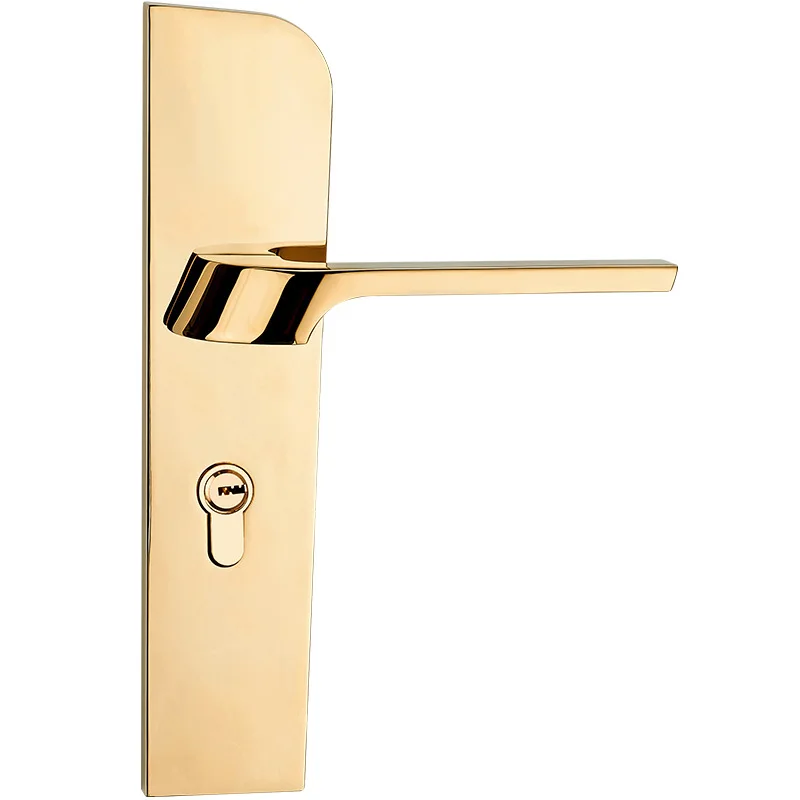 European silent door lock indoor bedroom door lock simple gold solid wood door lock handle American mechanical door lock