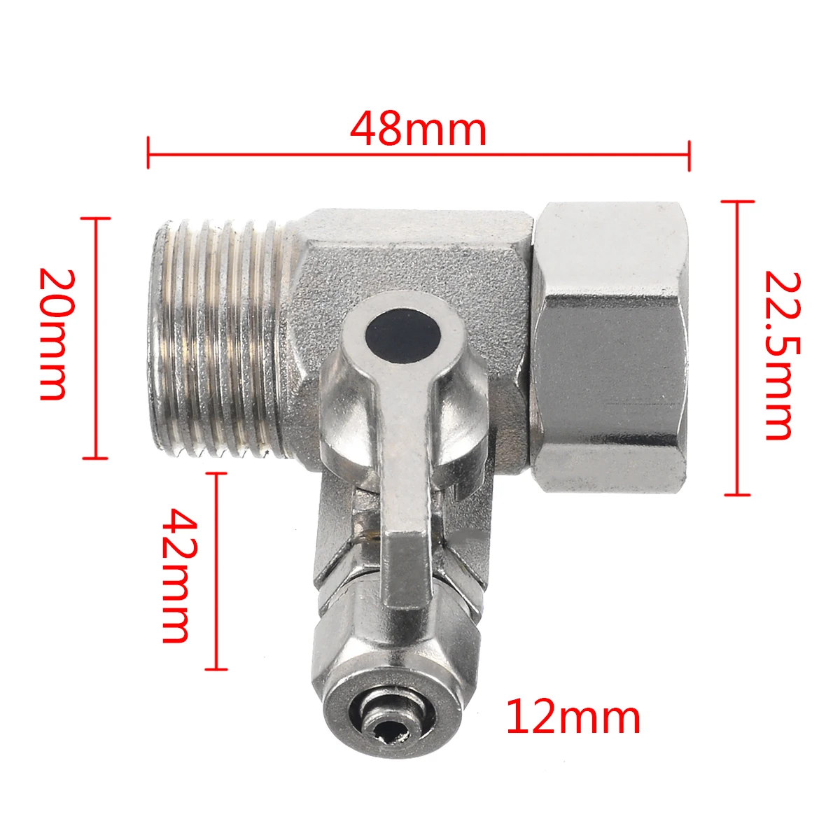 New Qulaity Copper 1/2'' To 1/4'' Ball Valve RO Water Purifier Adapter Garden Water Ball Valve Tap Connector Hardware Accessorie