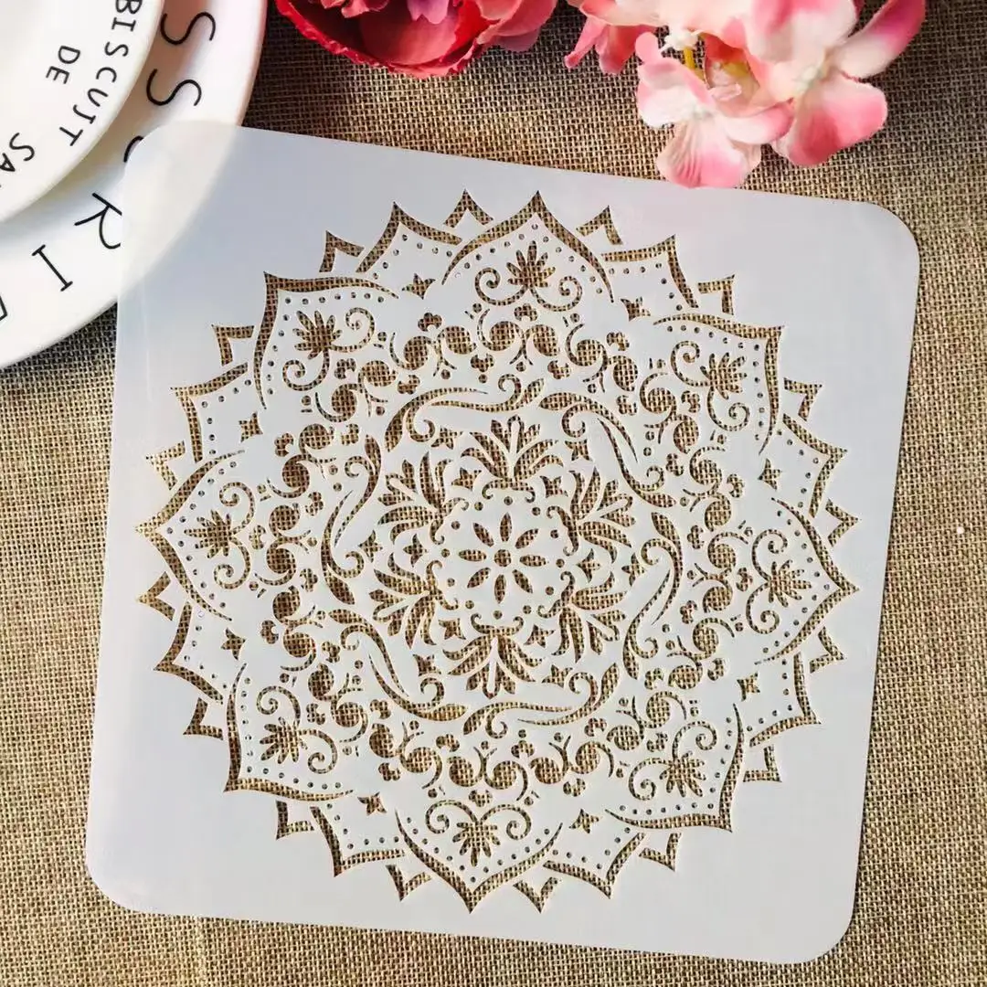 S M L Mandala Layered Geometry DIY Layering Stencils Painting Scrapbook Coloring Embossing Album Decorative Template