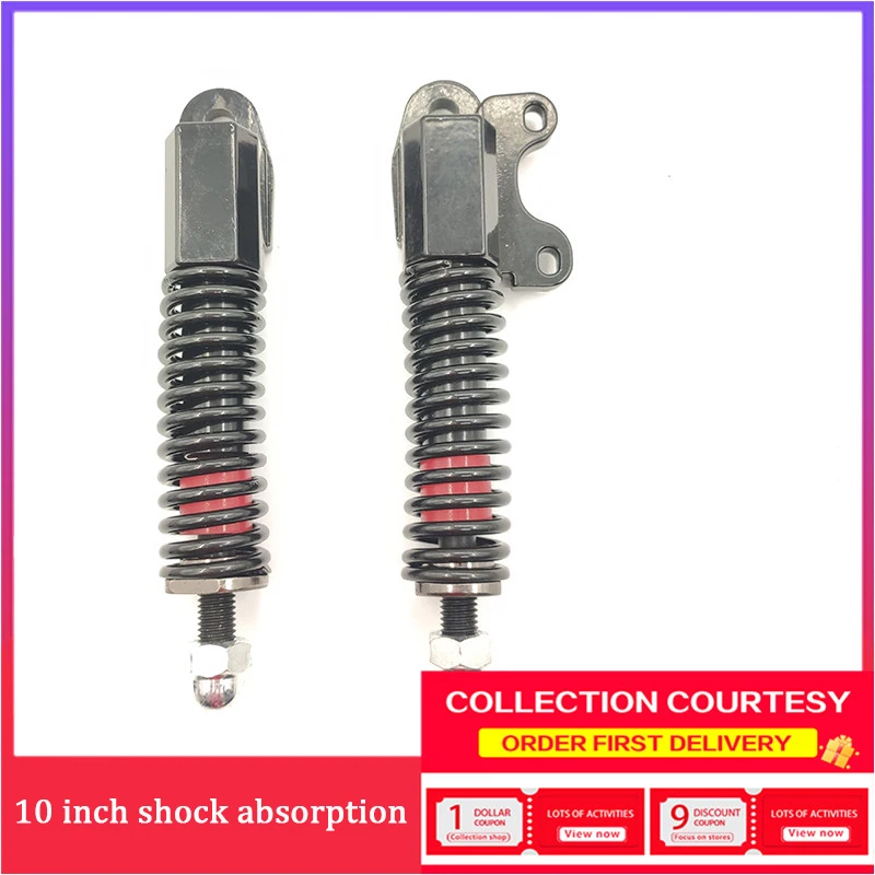 Coolride Electric Scooter Front Suspension Shock Absorber 8/10 Inch Spring   Black Red   12MM