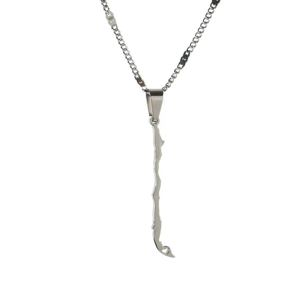 Stainless Steel Silver Color Chile Map Pendant Necklaces Trendy Republic of Chile Map Jewelry