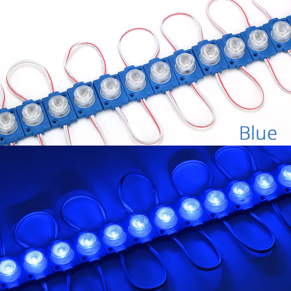 10 Stück LED-Streifenmodul, 12 V, COB-Licht mit Linse, Werbedesign, Schild, Hintergrundbeleuchtung, Shop-Banner, wasserdicht, Weiß, Rot, Grün, Blau – Detail 3