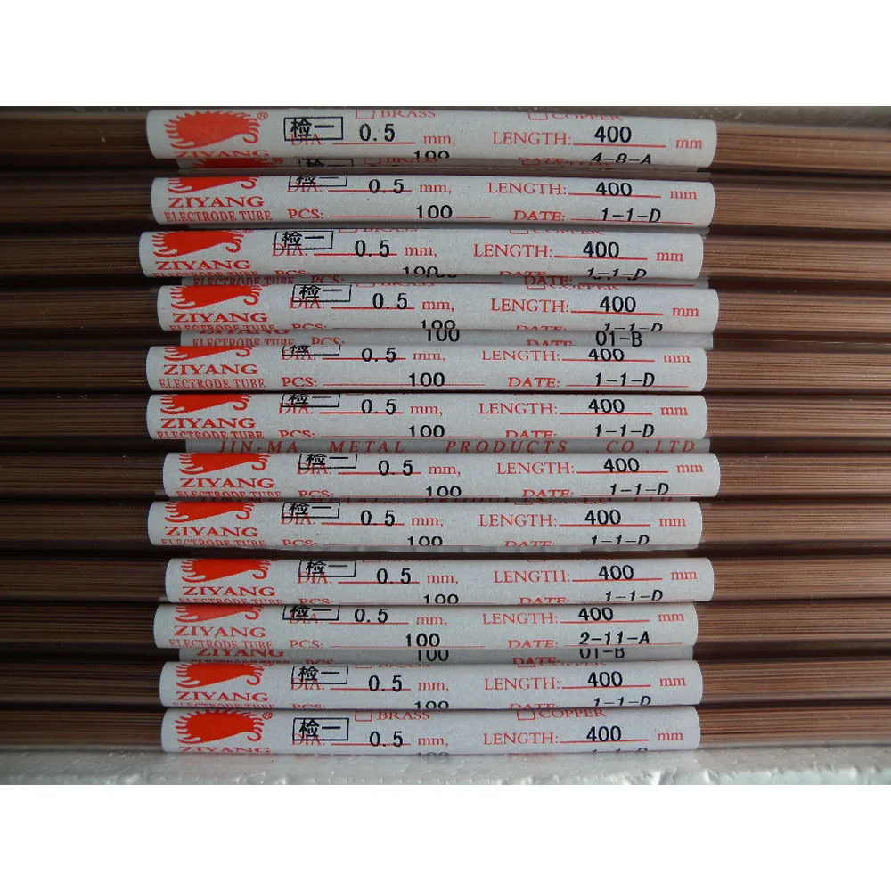 Ziyang Copper Electrode Tube 0.5*400mm Single Hole for EDM Drilling Electric Machine